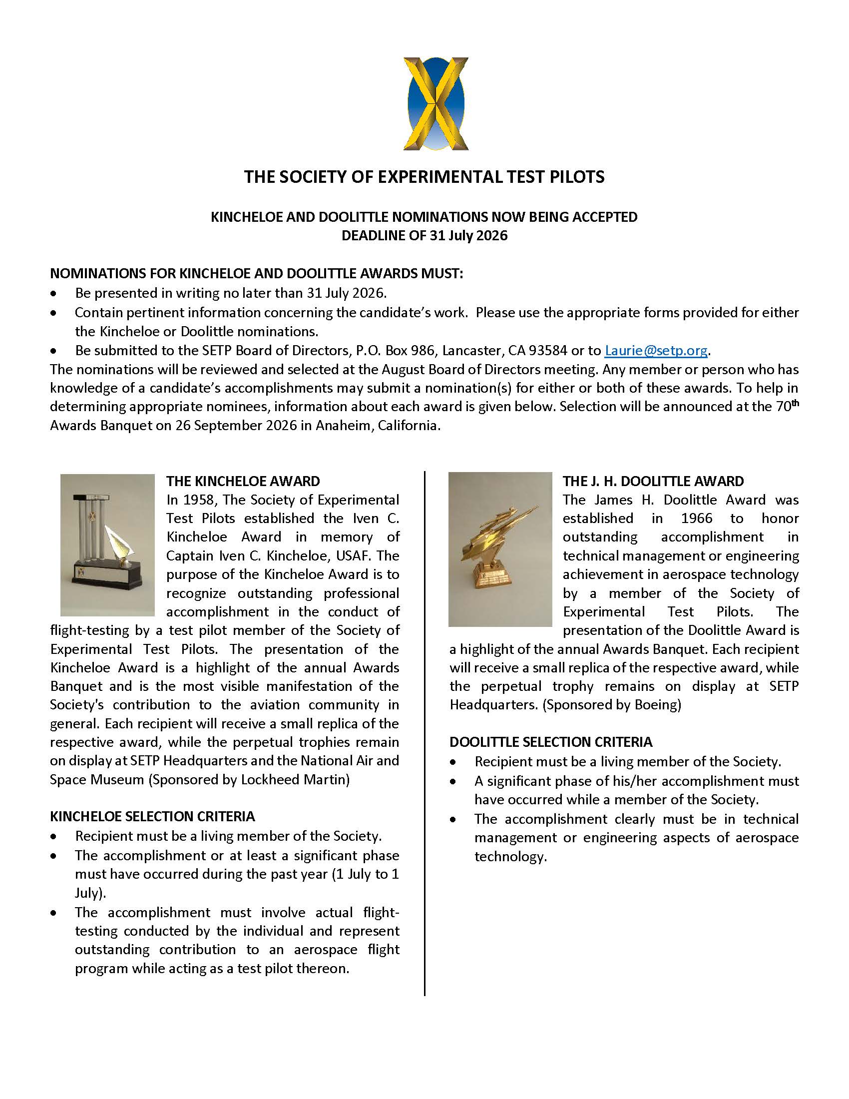 2026 Call For Nominations Flyer